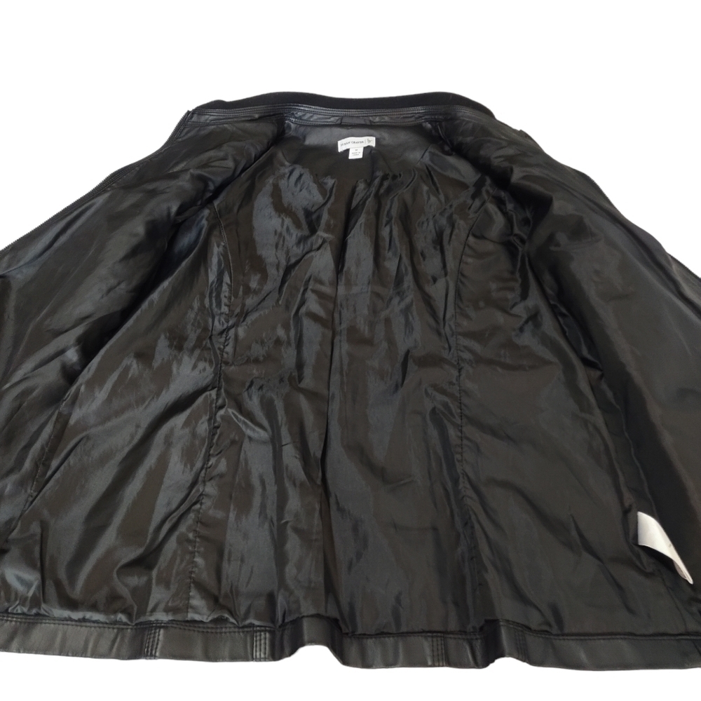 Susan Graver Women's Black Faux Leather Jacket Size M - Picture 10 of 12
